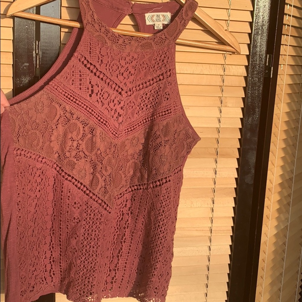 Floral laced halter top